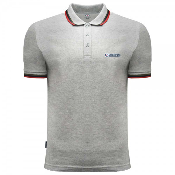Lambretta Lambretta Triple Tipped Polo Shirt Grey Marl